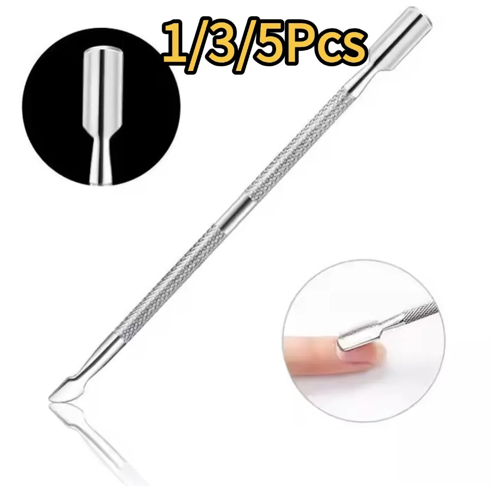 1/3/5 قطعة الفولاذ المقاوم للصدأ مزدوج رئيس إهاب انتهازي أدوات مانيكير لطلاء الأظافر الغراء مزيل الجلد الميت اكسسوارات جديد