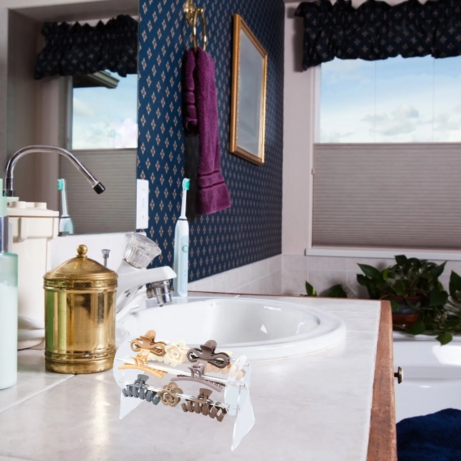 

Acrylic Headband Holder Display Stand For Claw Clips Scrunchies Jewelry Organizers Hair Accessories Storage Rack