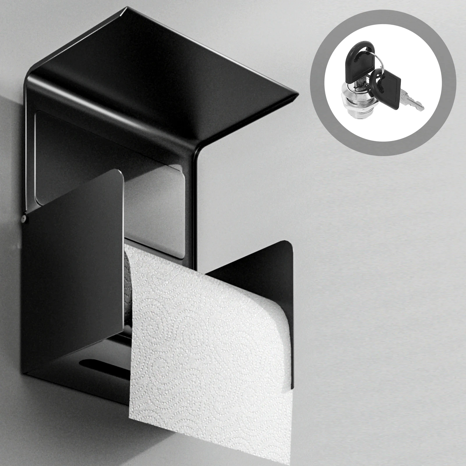 

Tissue Box Paper Towel Dispenser Mailbox Stainless Steel Replacement Security Lock HOLDER Set for Commercial Use