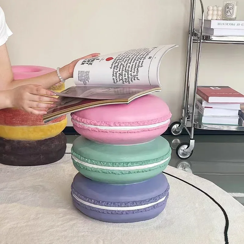 Donut Shoe Changing Dressing Stool Kawaii Living Room Decoration Model Sofa Side Table Small Round Low Stool