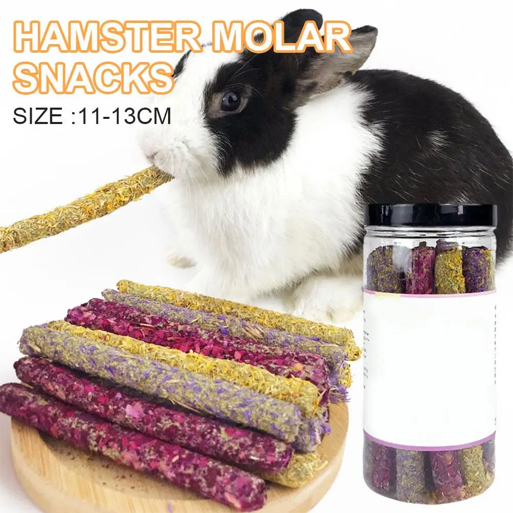 6/18pcs Rabbit Chew Sticks Mixed Natural Flower Chew Toys Treats For Rabbit Bunny Chinchilla Guinea Pig Hamster Molar Snack M3A8