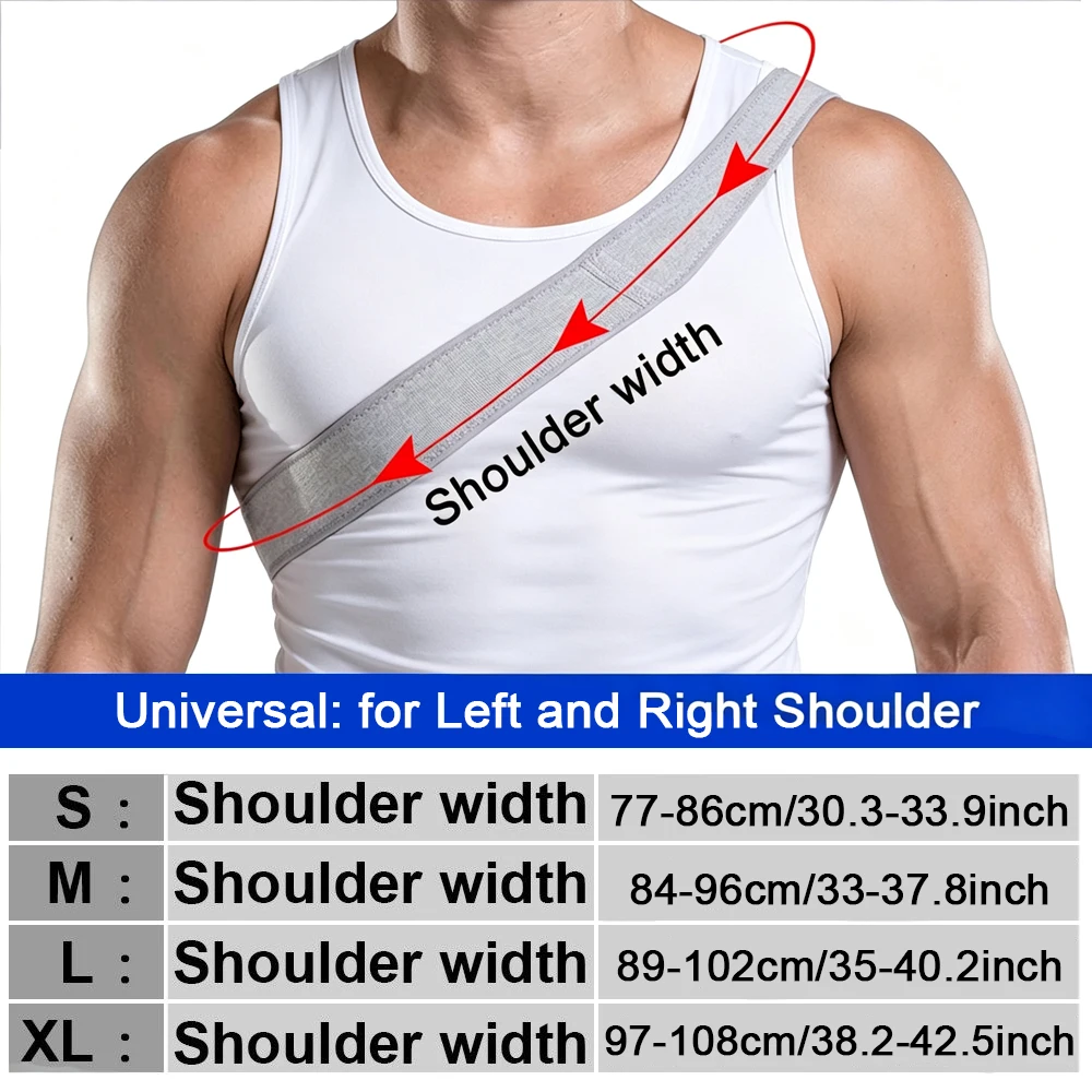 1 Piece Breathable Elastic Shoulder Support Rotator Cuff Brace Adjustable Fits Left and Right Arm for Men Women