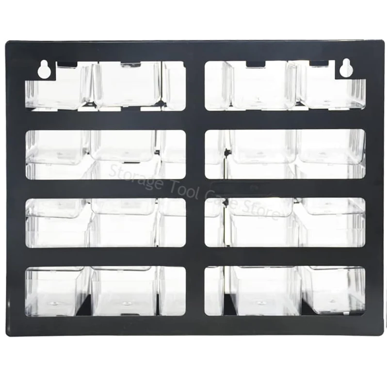 Imagem -03 - Wall-montado Armazenamento Parts Box Combinação Componente Toolbox Screw Organizer Plástico Gaveta Ferramenta Case 25 Grelha