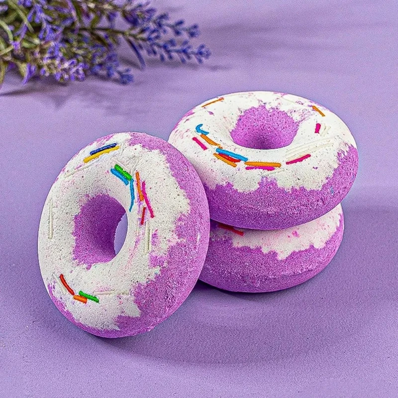 Kids Bath Bomb Bubble Bath Salt Ball For Shower Doughnut Heart Shape Bathing Spa Essential Oil Moisturize Dry Skin Children Gift