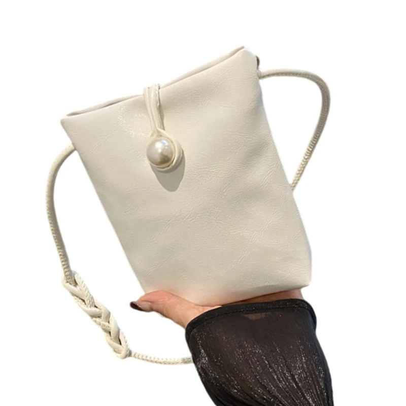 

652F Trendy Braid Shoulder Phone Bag Small Phone PU Leather Crossbody Purse Casual Everyday Essential Storage
