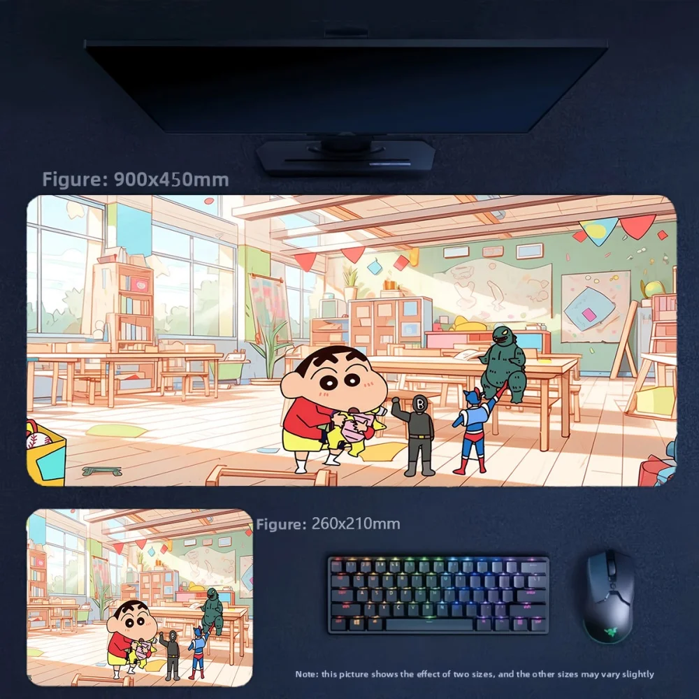 High-Quality Printed Leather Mouse Pad for Children Animation Crayon Shin-chan and His Friends Leather Non-slip Cute Mouse Pad