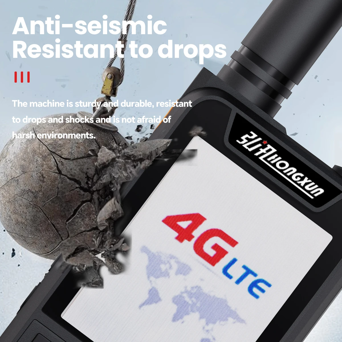 ZELLO Walkie Talkie HX-T99 4G POC 5000KM Bluetooth GPS SOS IPX68 Collegamento wireless Android 9 Chiamate cellulari Torcia incorporata