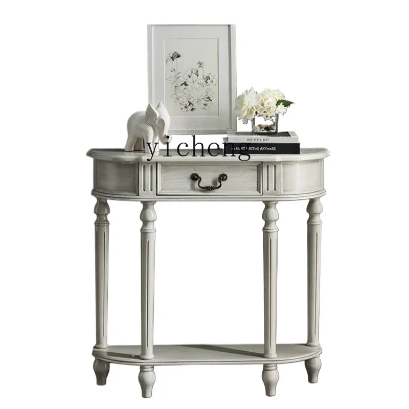 TQH all solid wood living room entrance table ultra-thin entrance table ultra-narrow small desk light luxury entrance cabinet
