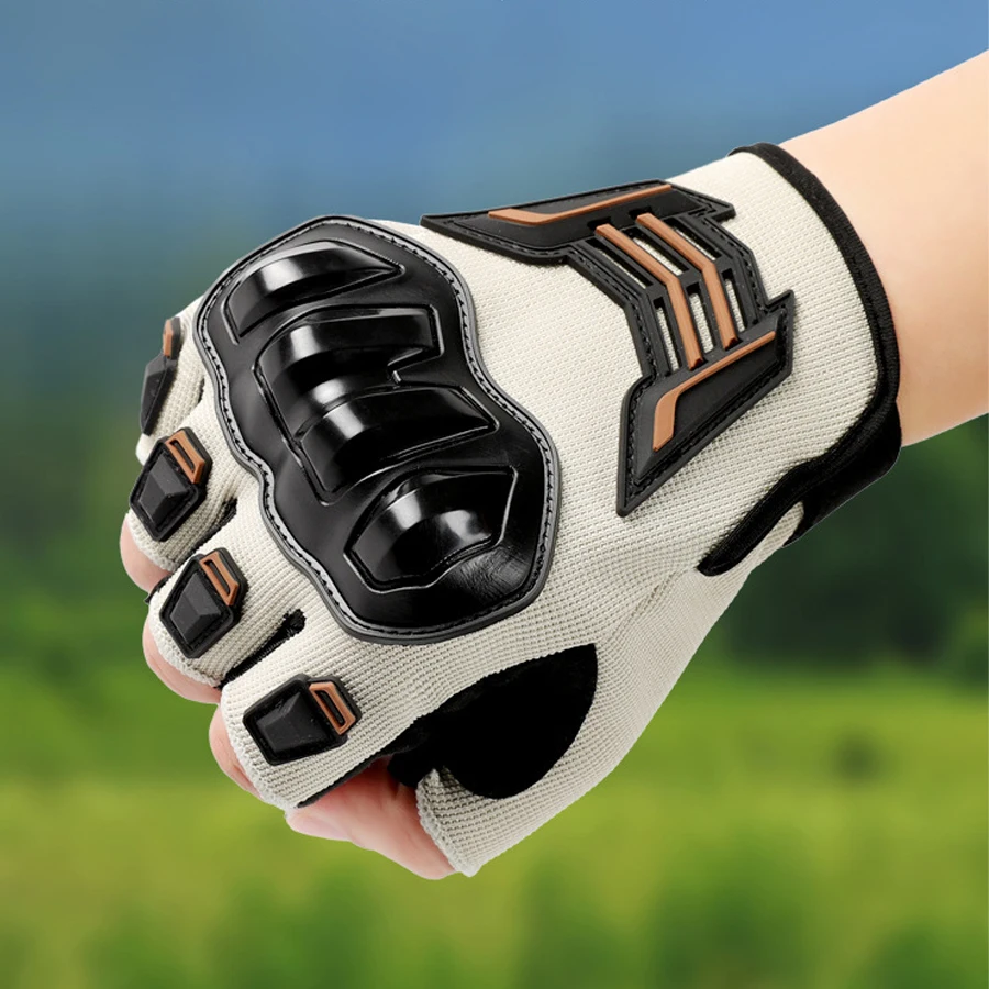 Halbfinger-Herrenhandschuhe Outdoor F Schutzhandschuhe Sportliche Abriebfeste Motorrad- und Fahrradhandschuhe – Detail 3