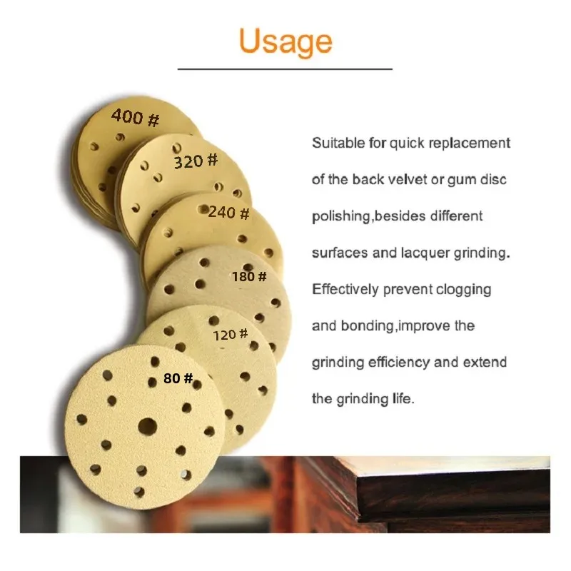 Disco abrasivo con gancio e anello da 6 pollici 15 fori Carta vetrata da 150 mm Bagnato e asciutto Grana 60-2000 Ossido di alluminio per lucidatura automatica del legno dell'auto