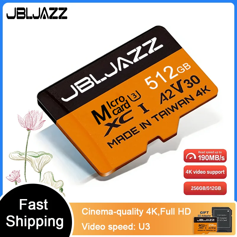 

Высокоскоростная карта памяти Micro SD 512 ГБ UHD 4K, 128 ГБ, 64 ГБ, 256 ГБ A2 U3 V30 для планшетов, ПК, дронов, Xiaomi, быстрое хранение данных