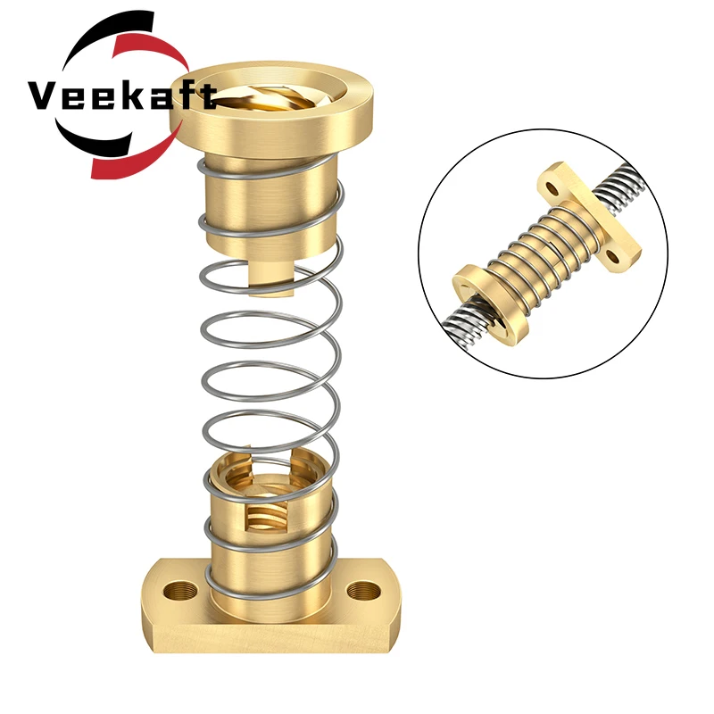 1/2pcs 3D Printer T8 Lead Screw Nut - Backlash Elimination Anti-Gap Milled Edge Nut