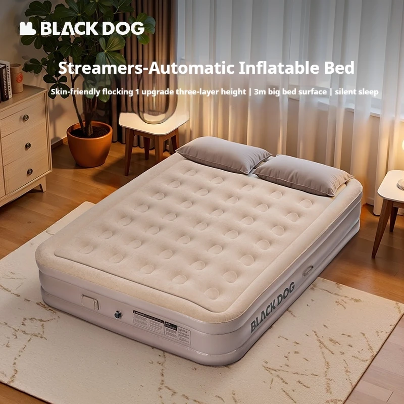 Naturehike BLACKDOG Campig مرتبة قابلة للنفخ تلقائيًا قابلة للطي 40 سم 3 طبقات عالية 3 م2 سطح نوم كبير مع مضخة مدمجة