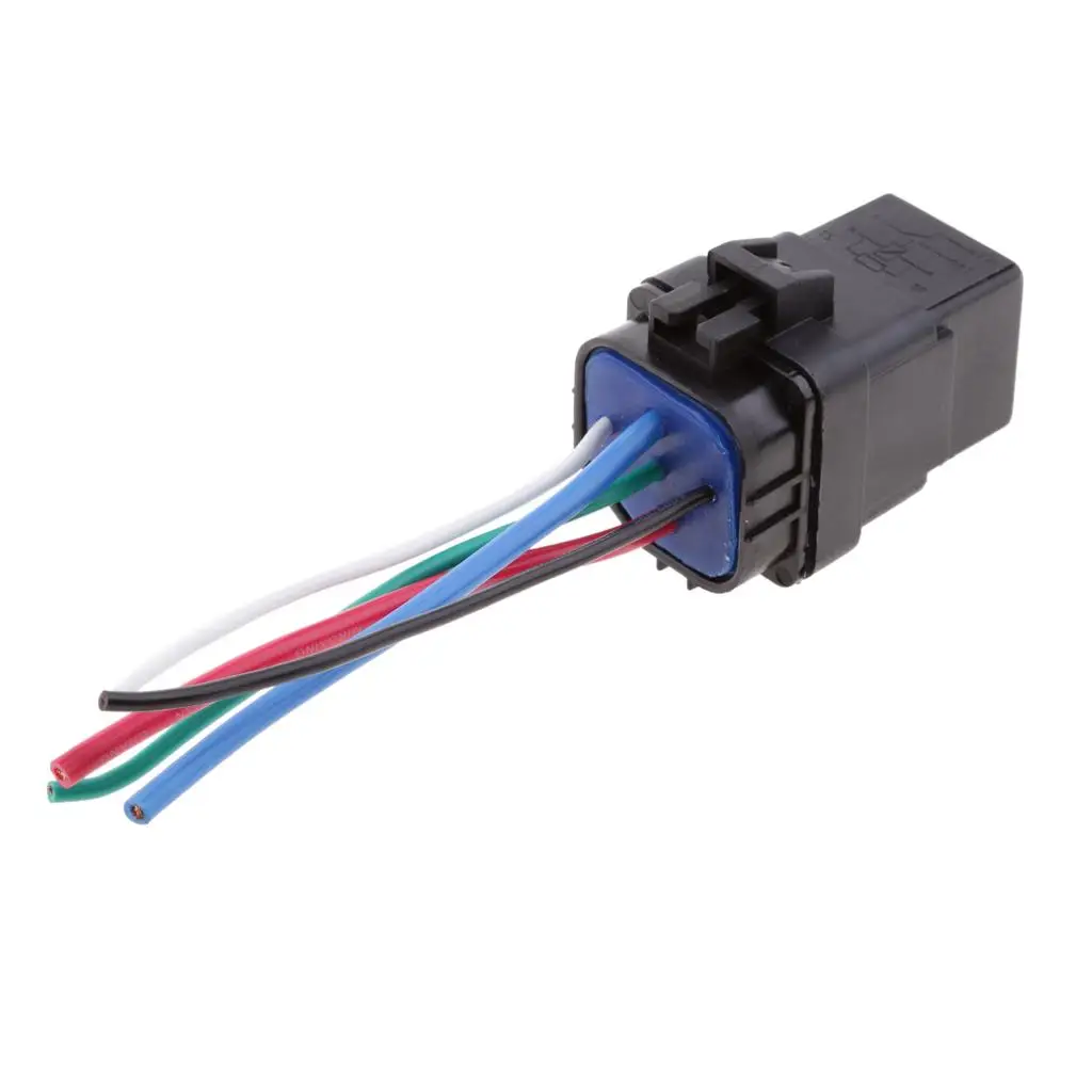 Integrated Automobile 12V Relay Holder Waterproof 4 PIN Auto Relay Module for Car Alarm and Lighting