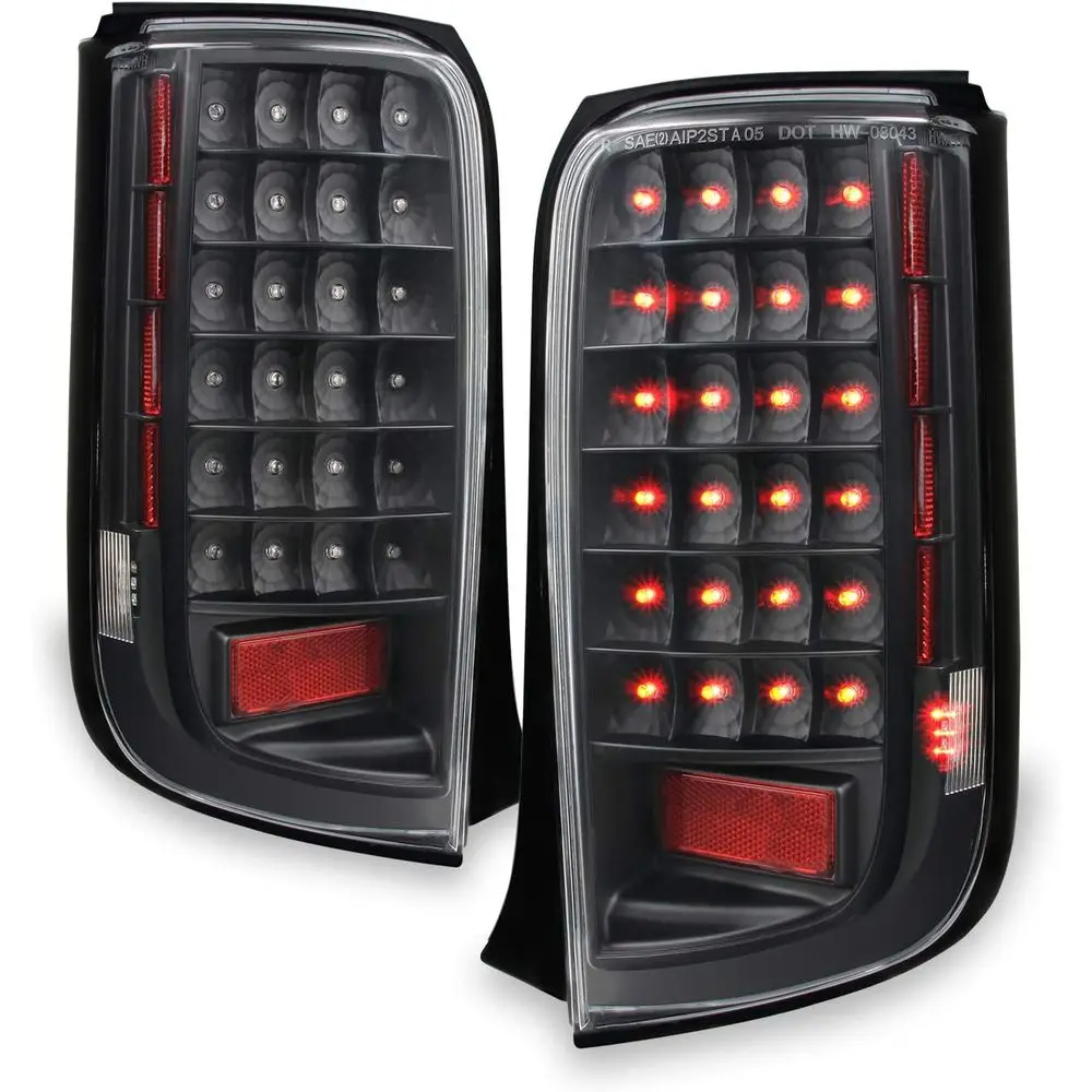 

- For 08-10 Scion Xb bB Rumion Rukus JDM Black Full LED Design Tail Lights Brake Lamps Replacement Pair