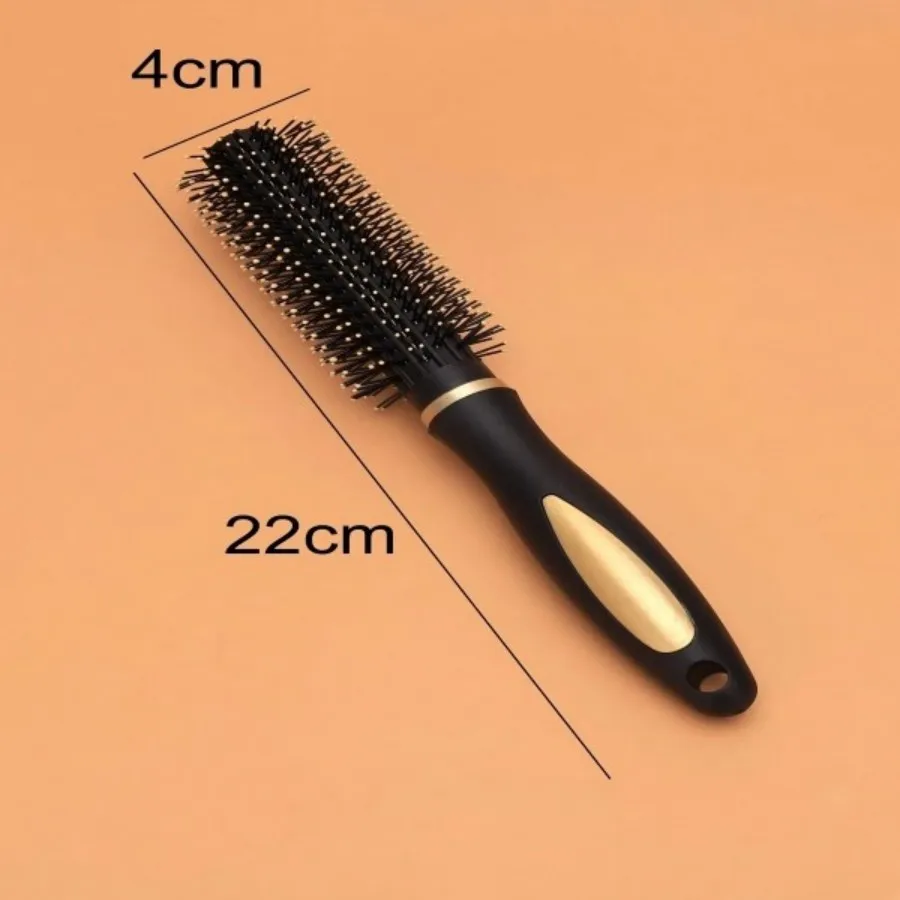 Black Portable Hair Comb Brush Set for Women, Mini Detangling Massage Brush, Edge‑Styling & Wooden Curly‑Hair Comb, Salon‑Grade Travel‑Friendly Hair‑Styling Accessories, Holiday‑Season Gift Choice
