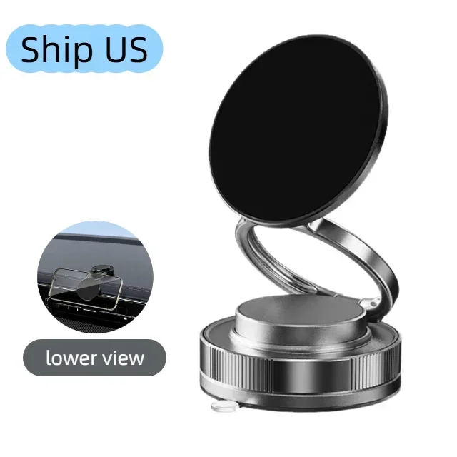 

360 ° Держатель MagSafe с вакуумной присоской: складная подставка из сплава, идеально подходит для автомобилей и настольных телефонов