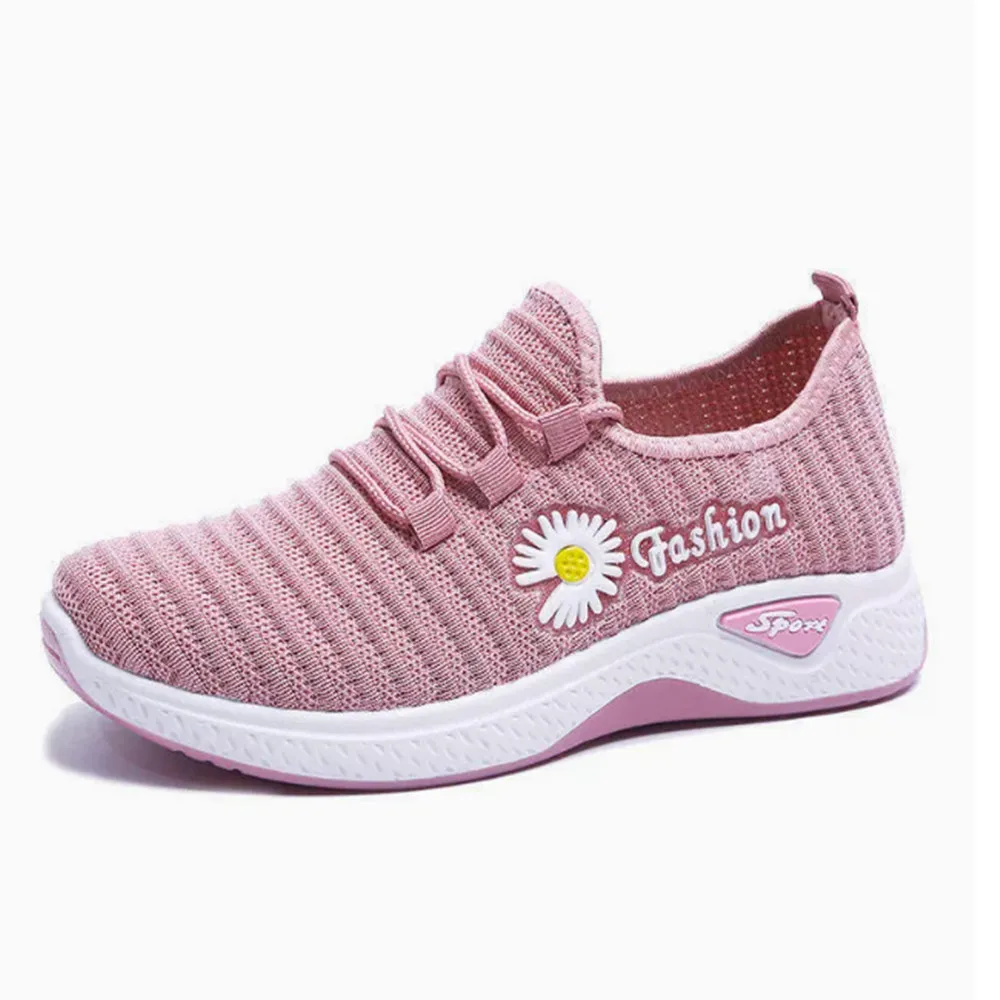 Fashionable women's sports shoes, thick breathable soft sole mesh, lightweight casual shoes, sporty, breathable