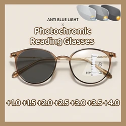 High Definition Photochromic Presbyopia Eyewear Progressive Multifocus Reading Glasses Anti-blue Light Far Sight Glasses