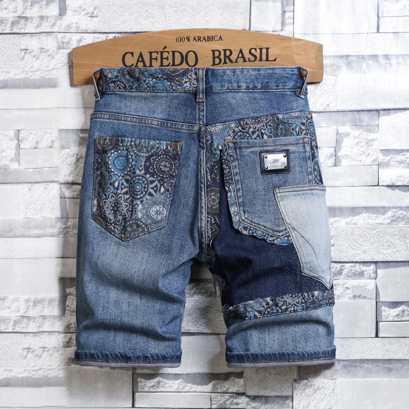 

JDK60 Высококачественные брендовые модные цветные свободные повседневные универсальные джинсовые шорты с вышивкой