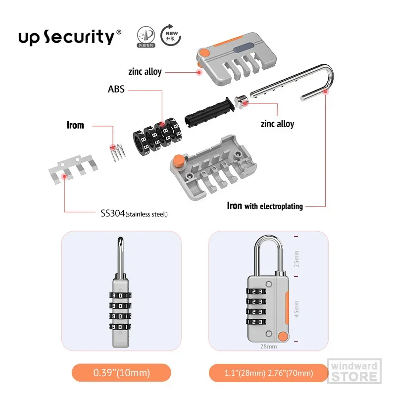 Zinc Alloy Password Cable Lock Motorcycle E-bike Scooter Bicycle Helmet Lock Anti-theft Steel Cable Box Cabinet Door Padlock