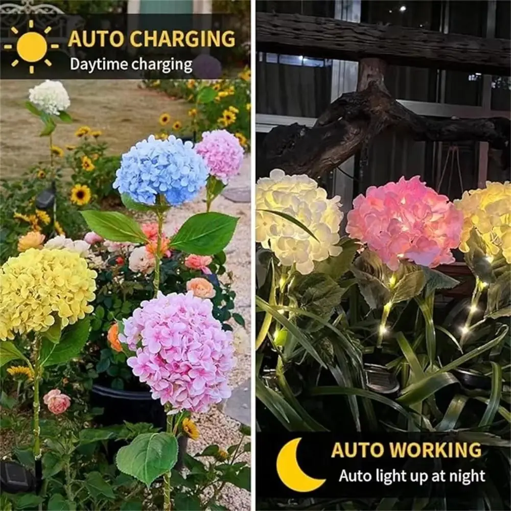 

Realistic LED Hydrangea Lights Simulated Flower Decorative Lighting Solar Garden Light Ground Mounted Landscape Decoration