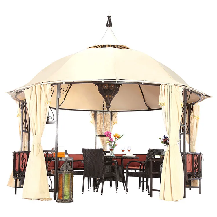 Outdoor gazebo courtyard circular garden awning peaked tent