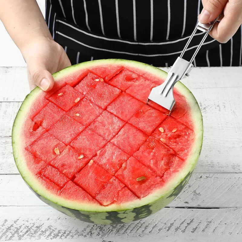 Stainless Steel Non-Slip Watermelon Slicing Knife Fruit Slicing And Clipping Cutter Kitchen Manual Fruit And Vegetable Cutter