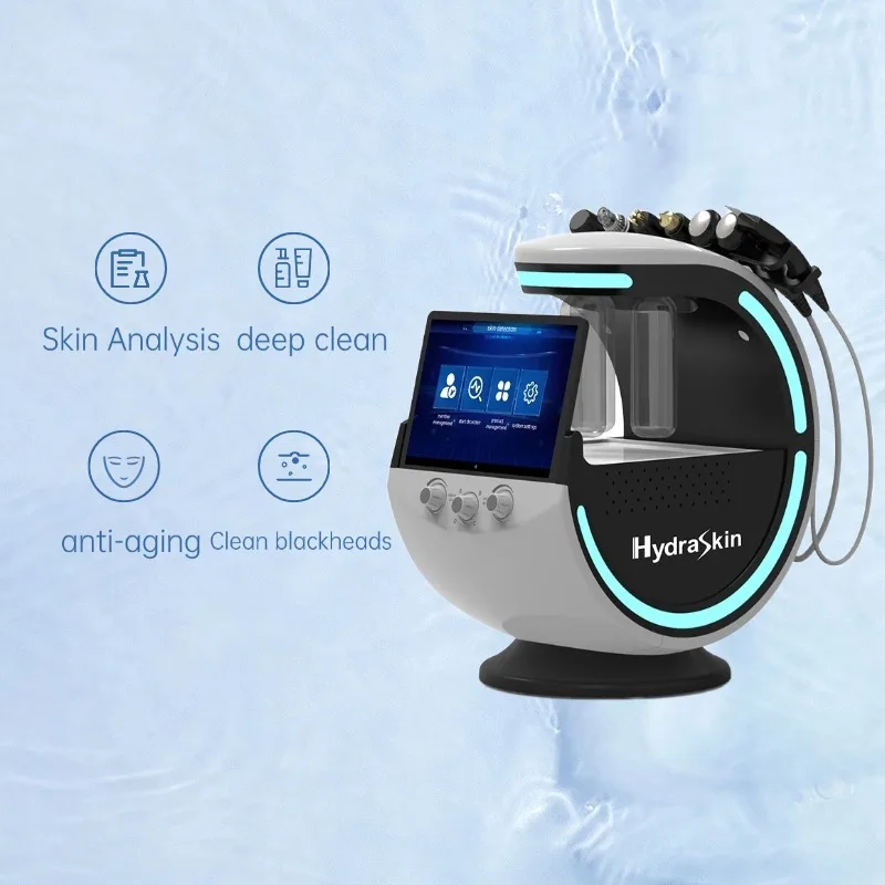 

7-в-1 Smart Ice Blue Hydra кислородный аппарат для лица с очисткой и анализом кожи, дермабразия, аквафацилия для ухода за красотой