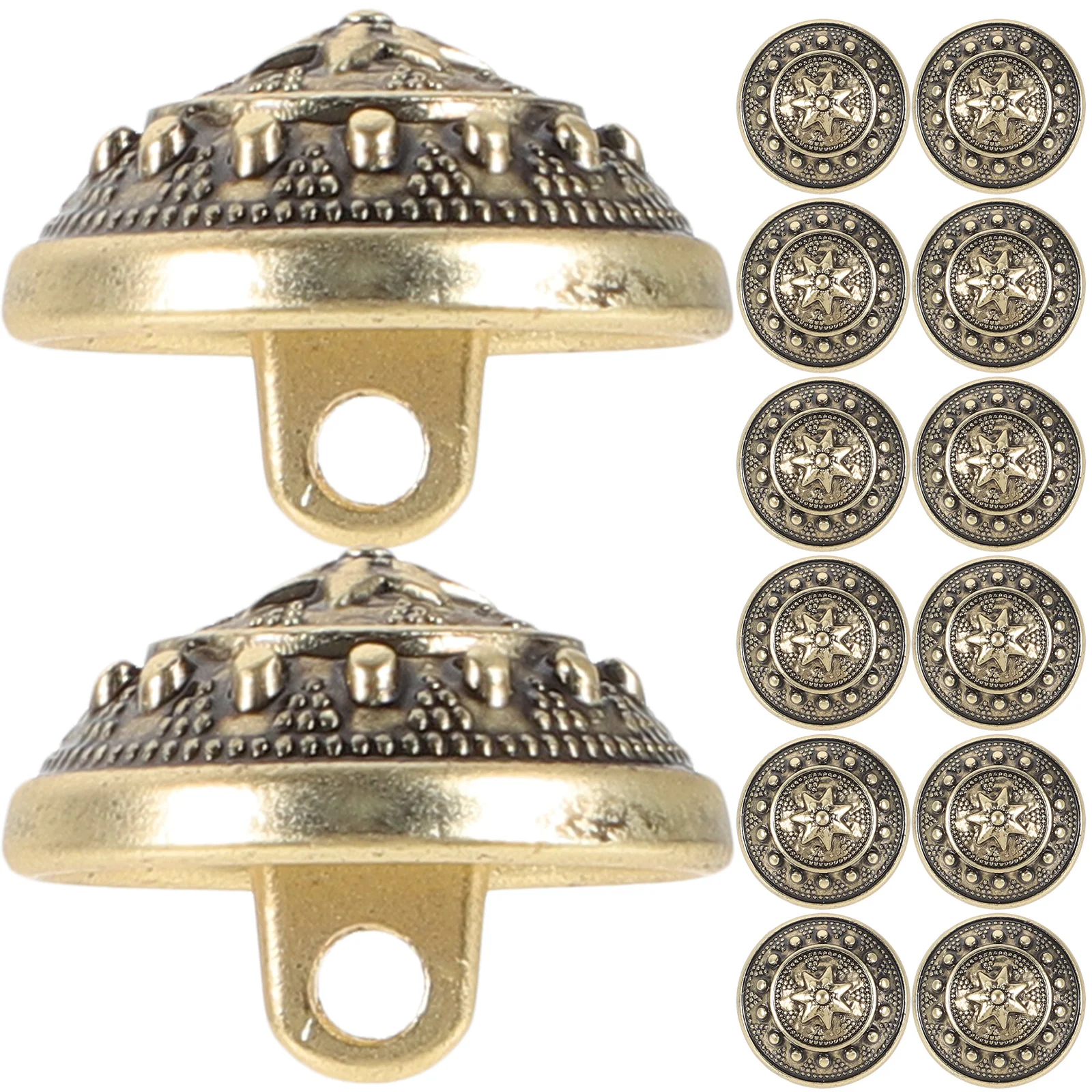 

15Pcs DIY Metal Buttons Sturdy Sewing Fasteners for Clothing Jackets Coats Suits Shirts Windbreakers Retro Style Craft Supplies