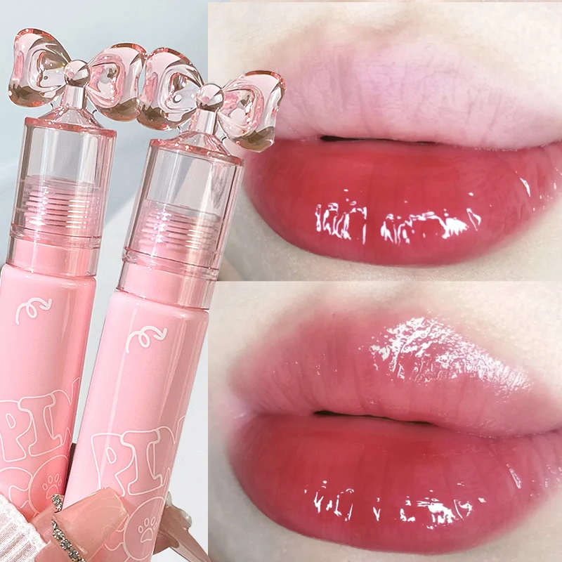 Rouge à lèvres hydratant longue durée, liquide rose transparent, maquillage coréen