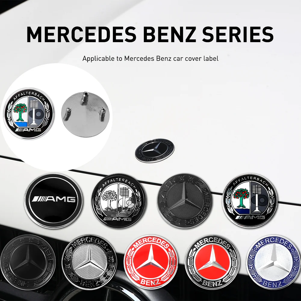 

1pc Car ABS Flat Hood Emblem Front Badge Logo Sticker For Mercedes Benz AMG W212 W213 W205 W177 W247 W176 CLS CLA CLK CLG GLS