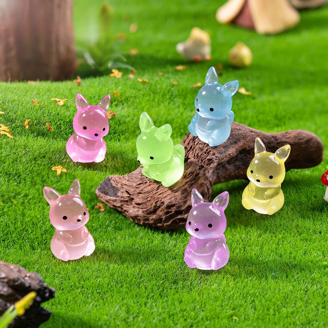 6/30Pcs Creative Luminous Kangaroo Mini Figurines Miniature Glowing in The Dark Kangaroo Micro Landscape Fairy Garden Ornament