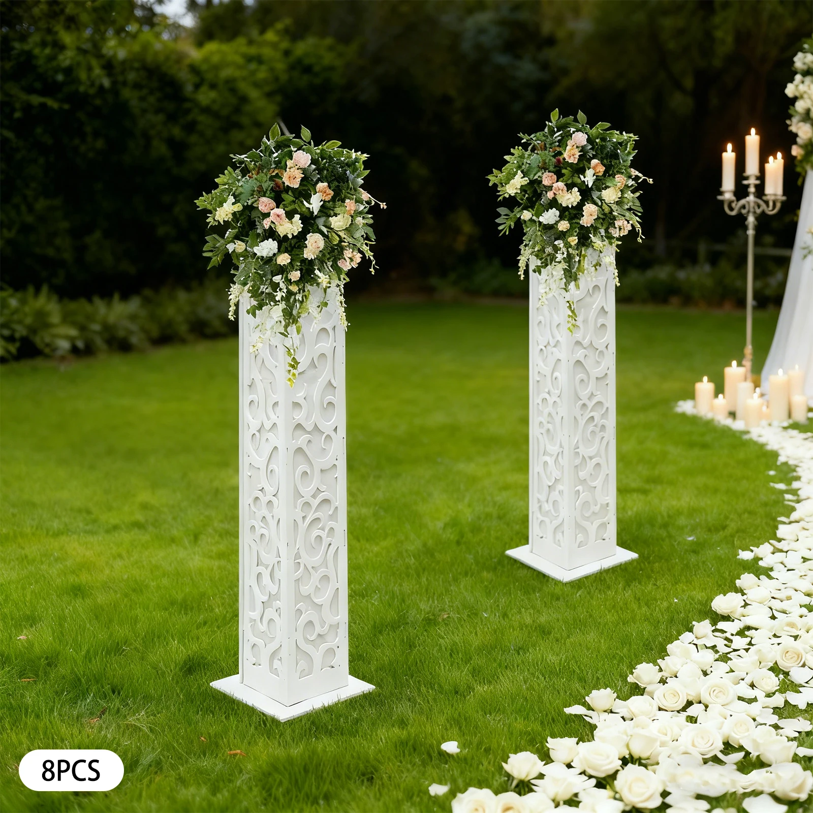 8 colonnes de fleurs de mariag - Outdoor Lighting Wedding Decor avis et prix