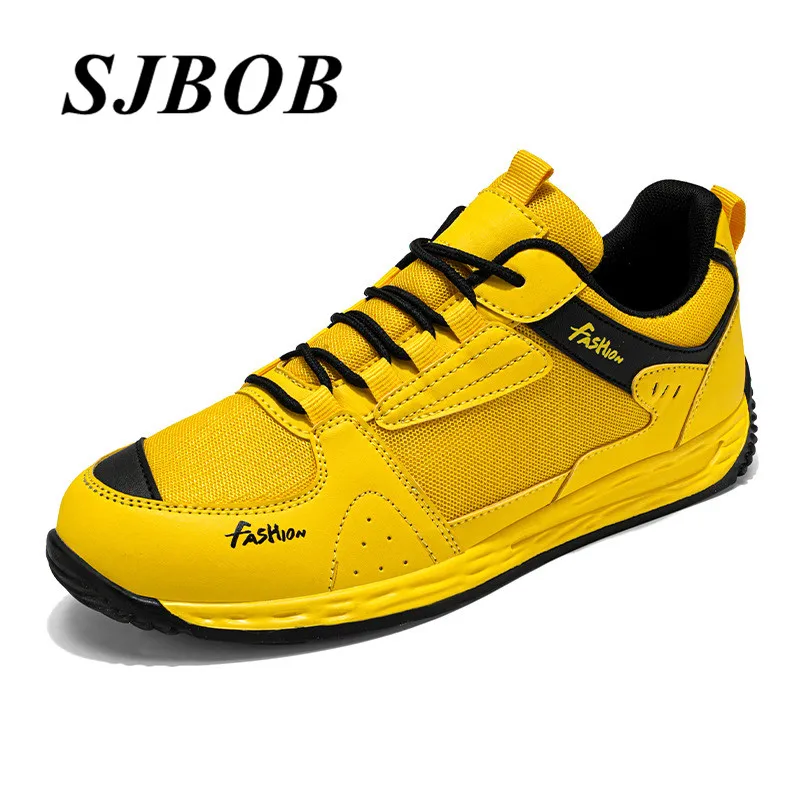 

Yellow Sneakers Mens Sports Shoes Breathable Mesh Men Walking Shoes Outdoor Non-Slip Running Shoes For Men Zapatillas De Deporte