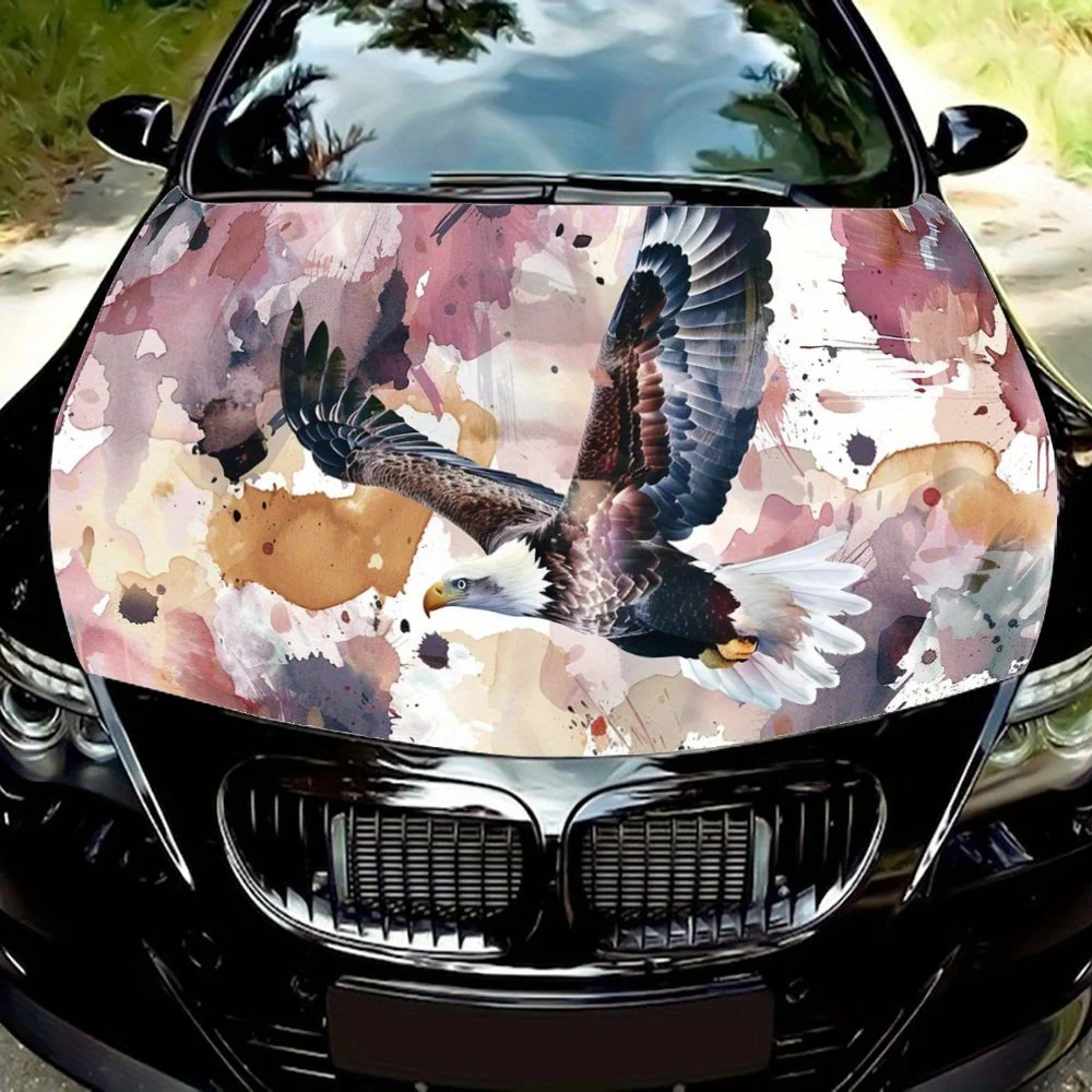 

Наклейка на капот автомобиля Soaring Eagle Splattered, самоклеящаяся наклейка на капот из ПВХ, декор, устойчивая к царапинам наклейка, защита, автомобильные аксессуары