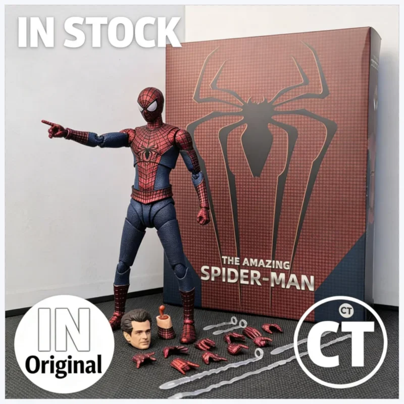 

IN Stock New CT Toys The Amazing Spider-Man Action Figures Andrew Garfield Spider Man mafex 001 Figurine Statue Model Gifts Toys