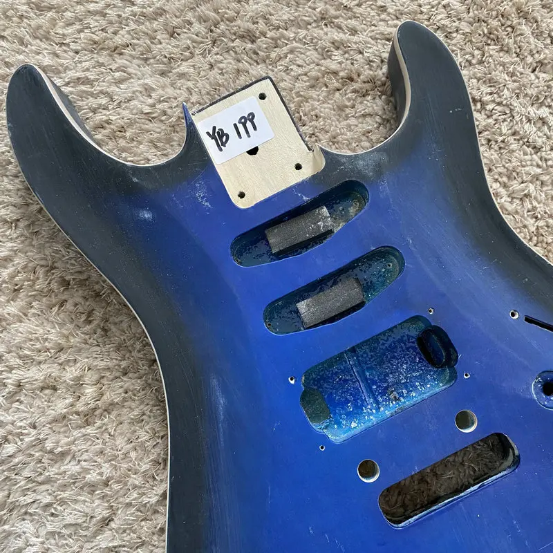 SSH Pickups Electric Guitar Body Blue Color Right Hand 2 Points Tremolo Model Stock Items Surface Damages and Dirty YB199