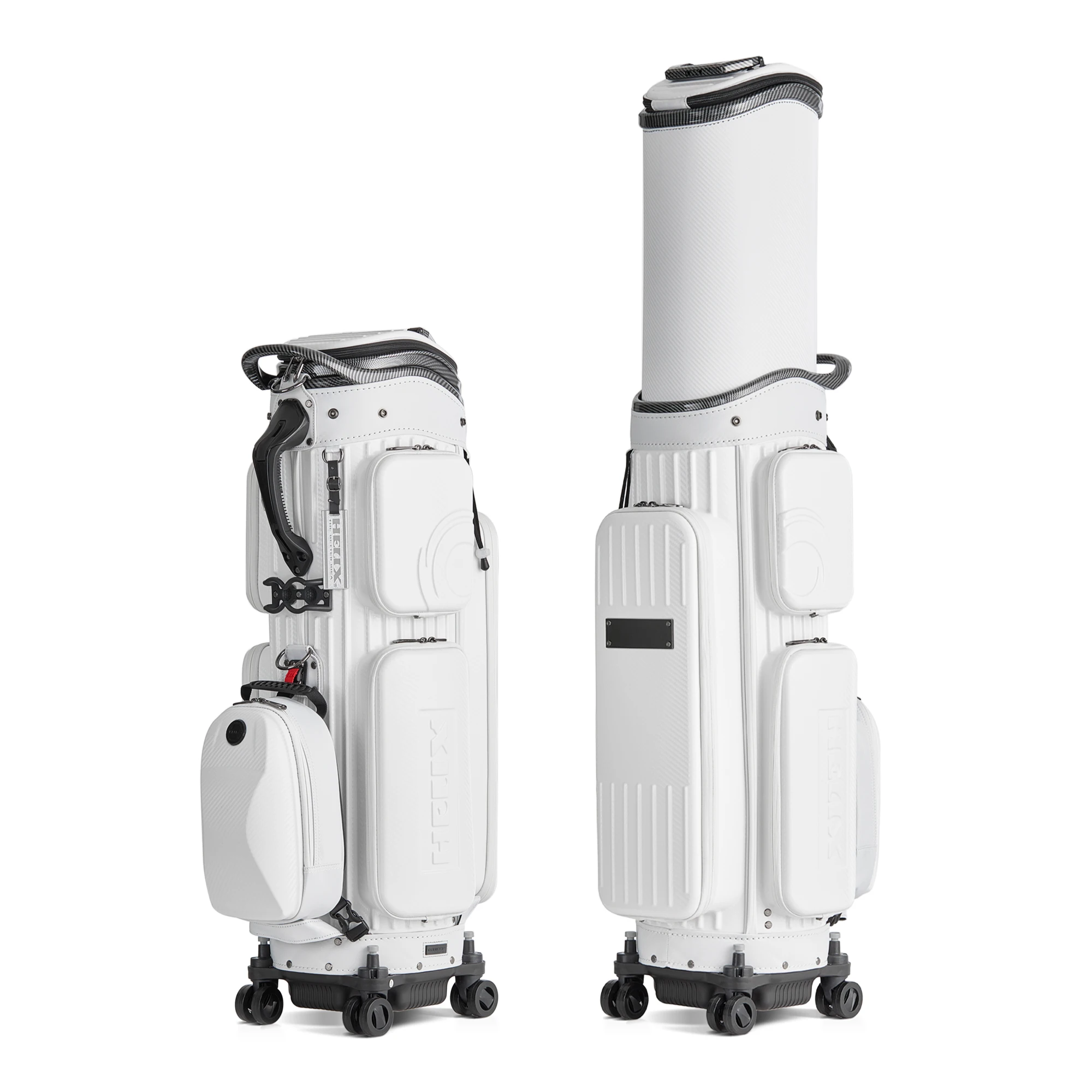HELIX golftas met 4 wielen voor luchtvaartmaatschappijreizen Hardshell golfreistas met intrekbare bovenklep voor het beschermen van golfclubs