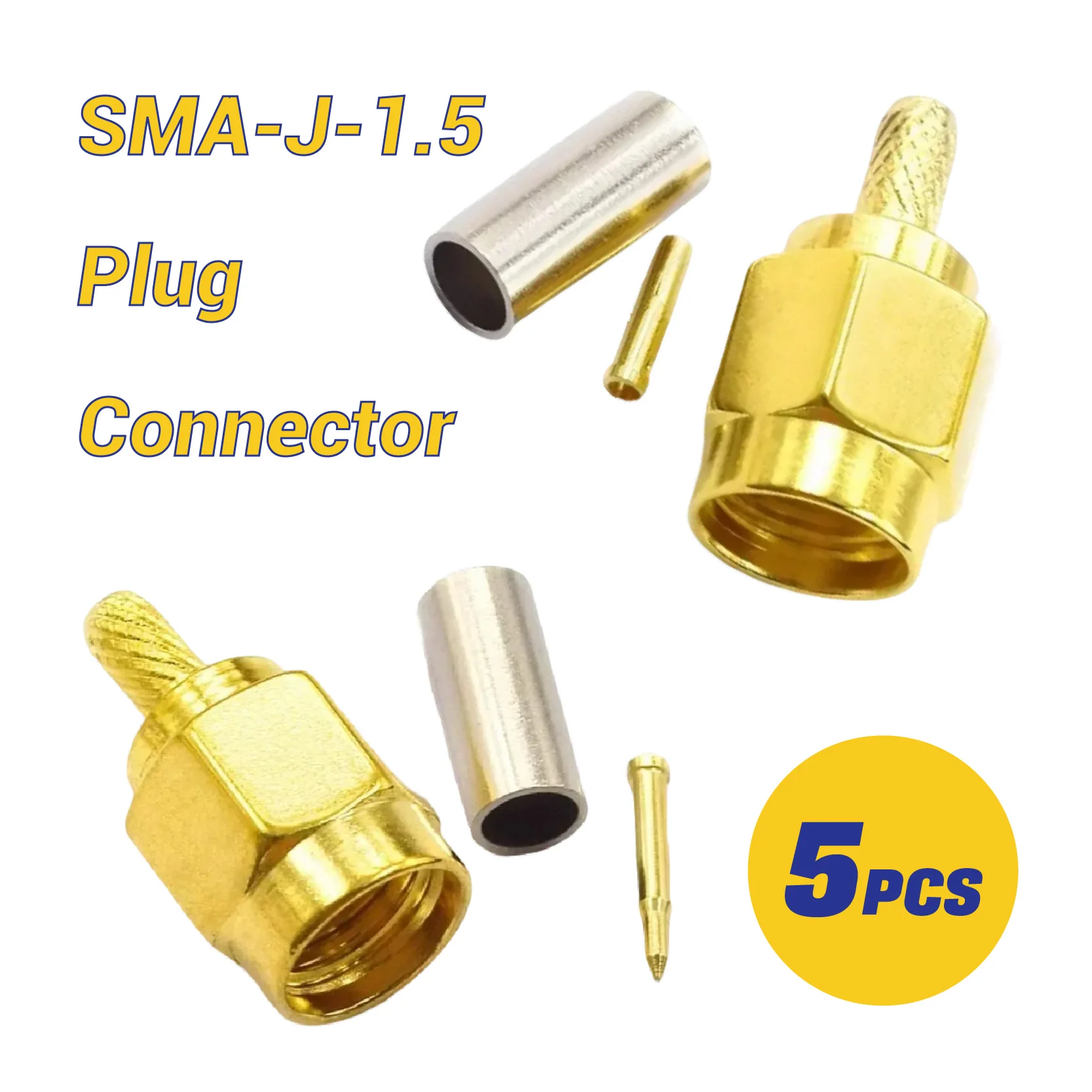 5PCS RF SMA Male Female Connector Crimp for RG174 RG316 RG178 RG179 LMR100 Cable Connector