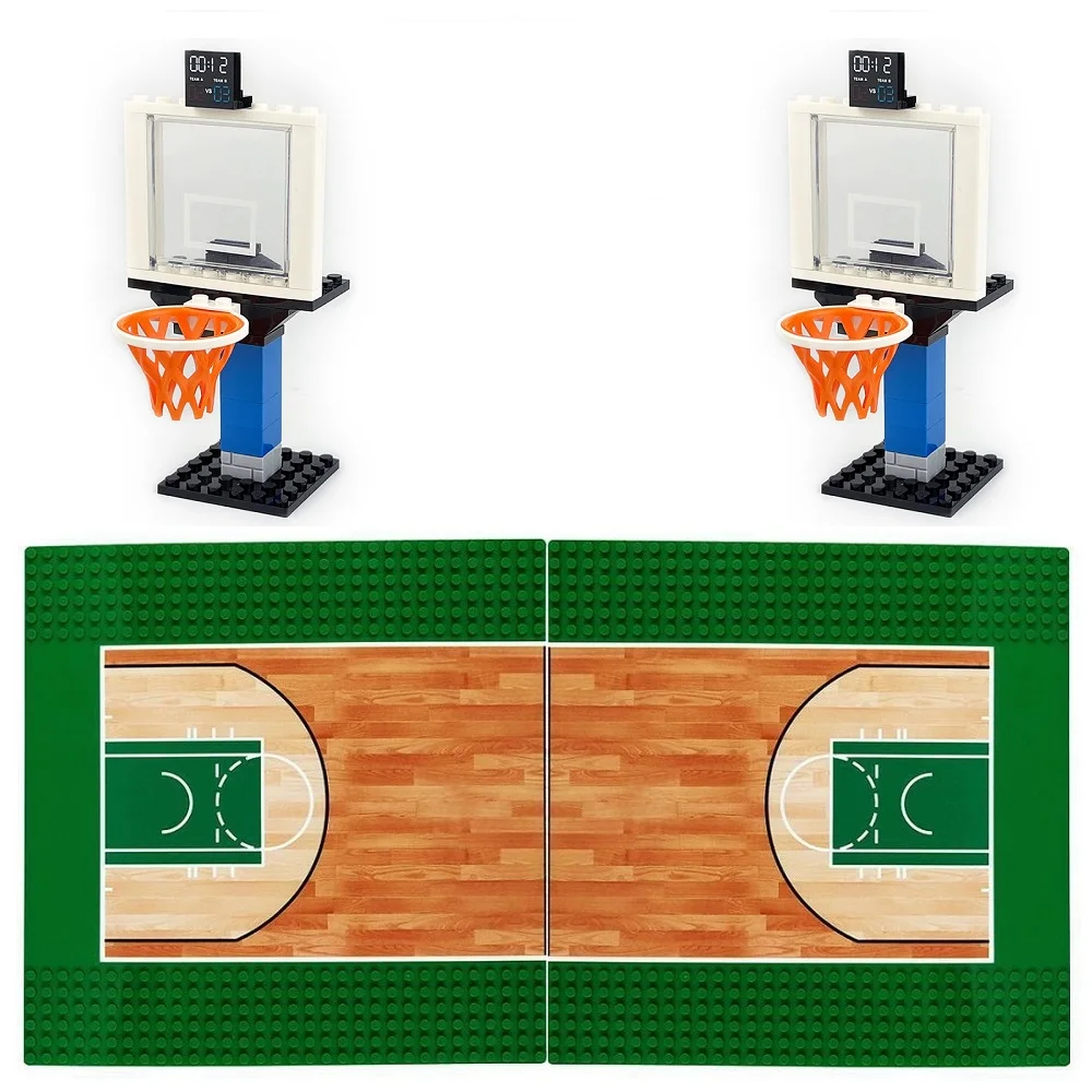 Supports de terrain de basket-ball, plaque de Base, Star MOC, Mini figurines d'action, blocs de construction, briques, accessoires de constructeur, jouets pour enfants