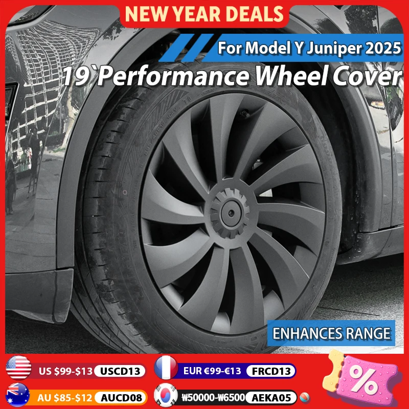 

4PCS 19 Inch Juniper 2025 Wheel Covers for Tesla Model Y Replacement Crossflow Wheel Cap Tools HubCap Full Rim Car Accessories