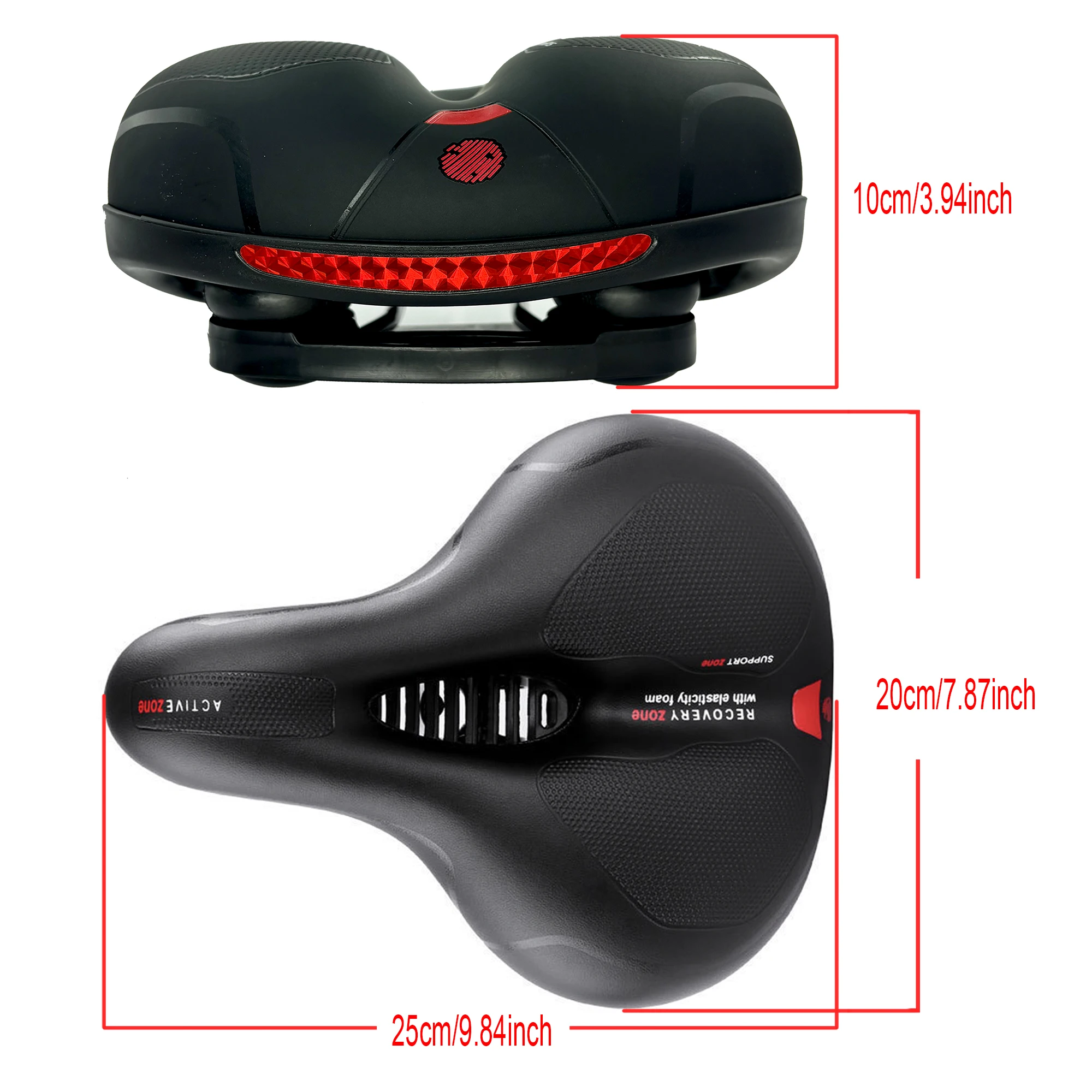 Large Road Bike Breathable Bicycle Saddle, Shock Absorbing Soft Comfortable Hollowed MTB Mountain Bike Seat Cushion with tools