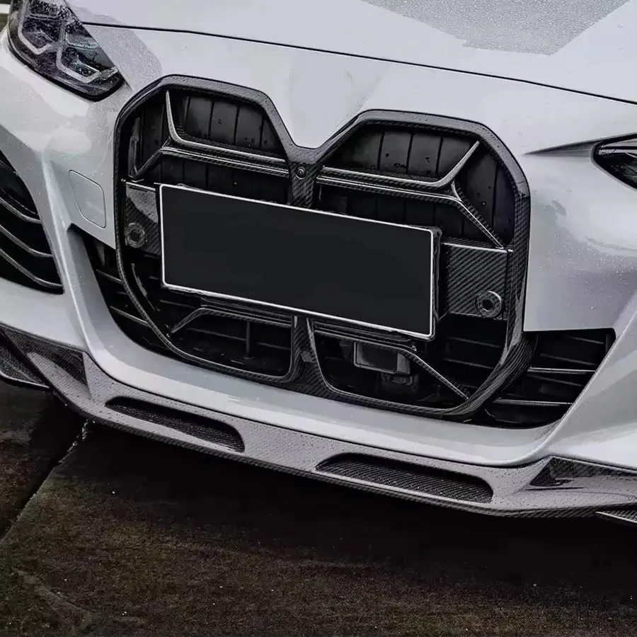 لسيارات BMW 4 Serie G22 G23 G26 2020 + CSL نمط ألياف الكربون الجافة المصد الأمامي للسيارة مدخل هواء الشوايات الوفير مدخل هواء شواء طقم الجسم