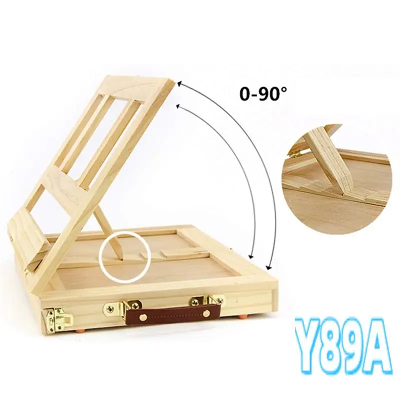 

1 Pieces Portable 4 Adjustable Gears Drawer Style Beech Tabletop Easel Burlywood Portable Art Case For Beginners & Adults