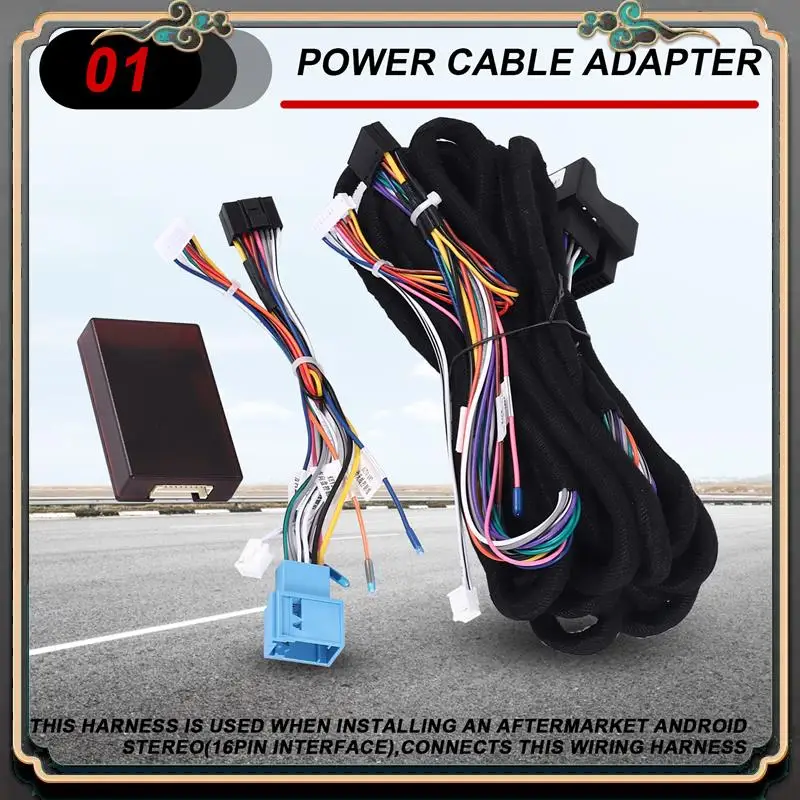 M45K-Car 16Pin 6-Meter Extended Wiring Harness Cable With Canbus For-BMW E39(01-04)/E53(01-05) Install Android Stereo Player