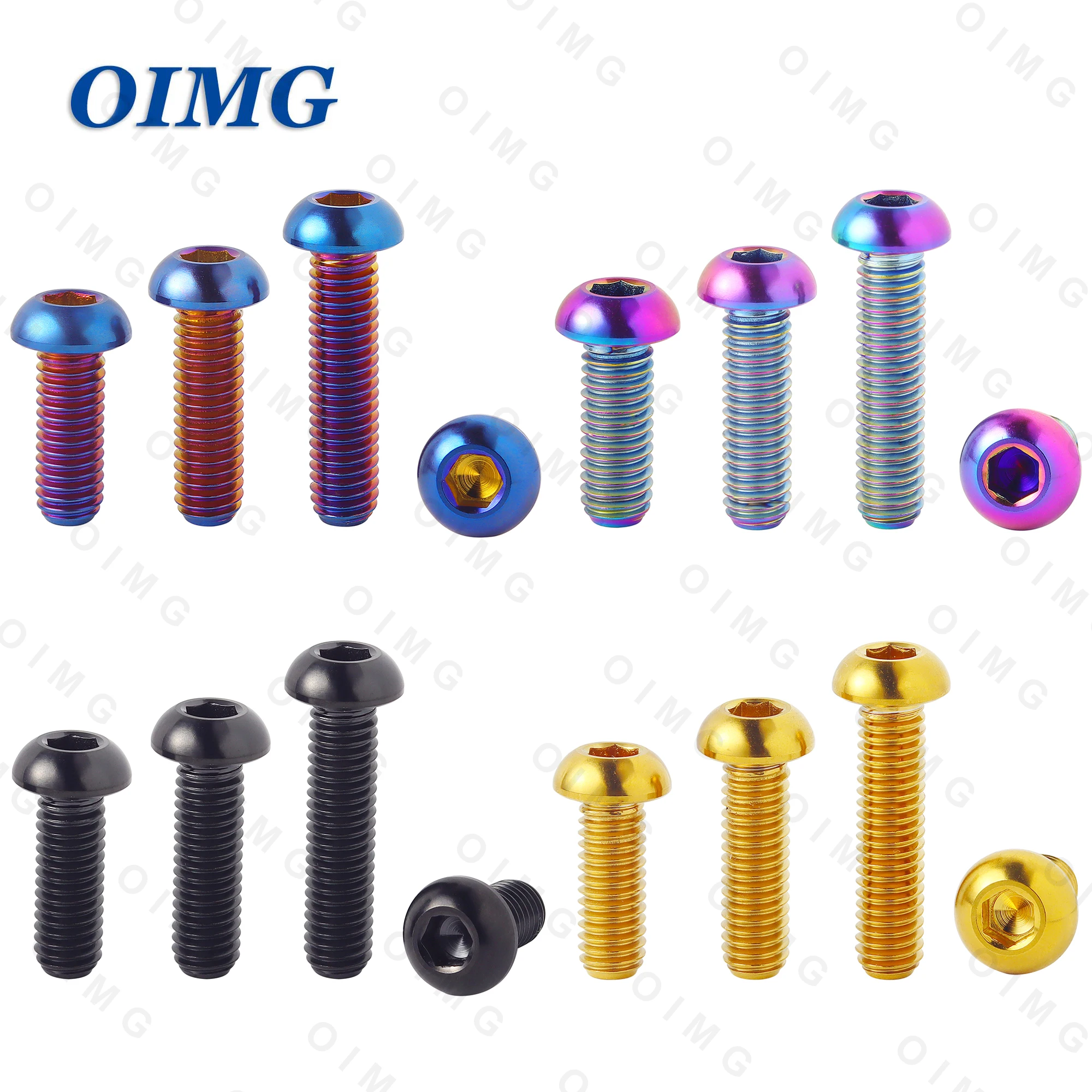 Titanium Bolt M5/M6x10 12 15 16 18 20 25 30 35 40 45 50 55 60 65mm Round Allen Head Screws for MTB Road Bike Shell Bolts Part