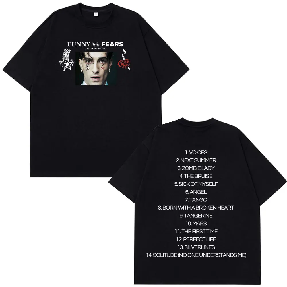 داميانو ديفيد مضحك الخوف الصغيرة جولة حول العالم تي شيرت الرجال النساء موضة خمر الهيب هوب تي شيرت عادية القطن تي شيرت الشارع الشهير #6