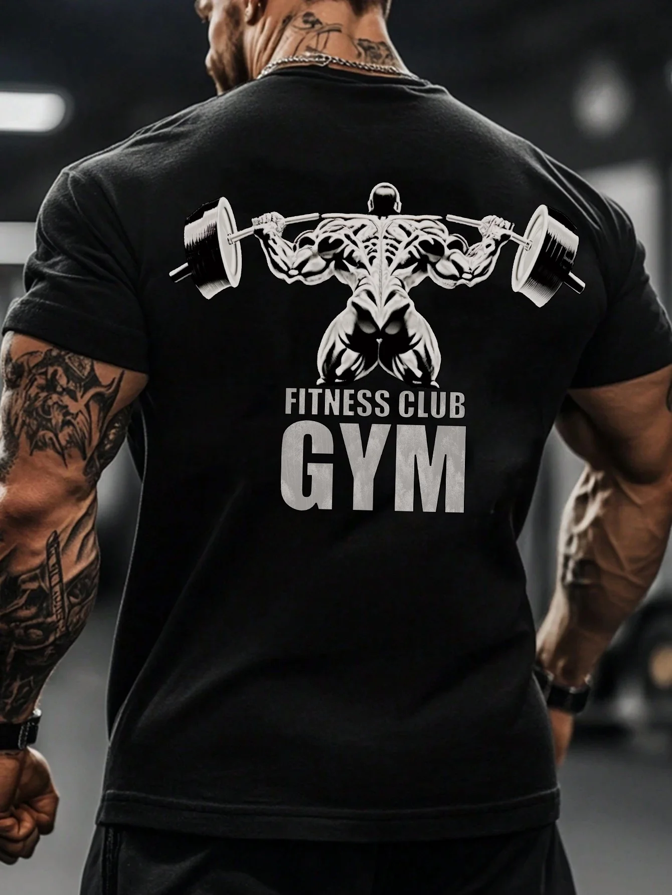 

Gym Bodybuilding Men's T-shirt 3D Letter Pattern Printed Crew Neck Short Sleeve Tops Summer Outdoor Street Hip Hop Men Clothing