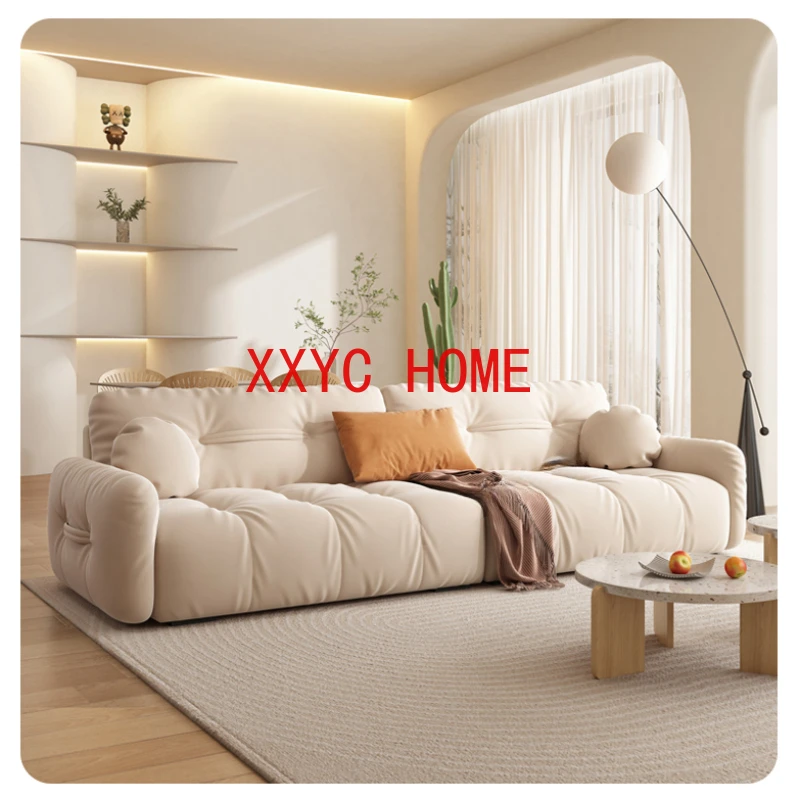 

Cream style fabric butterfly knot mesh red small unit living room minimalist modern technology fabric sofa